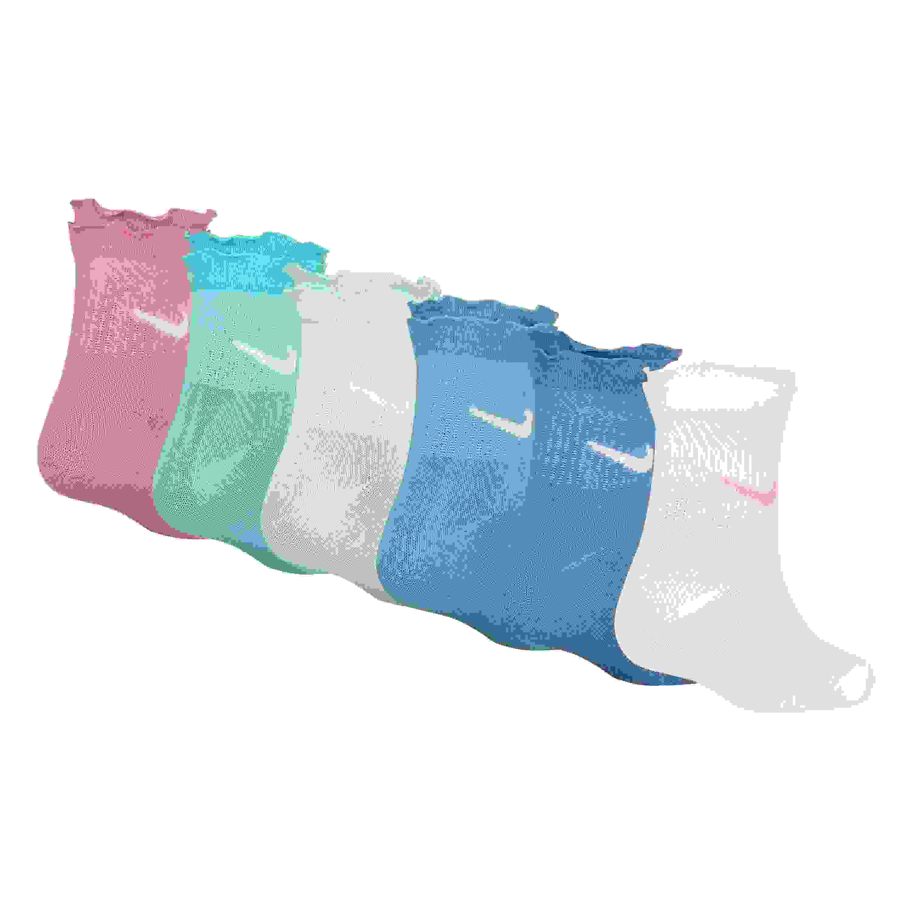 Nike Big Girls' 6-Pack Ruffled Quarter Length Socks